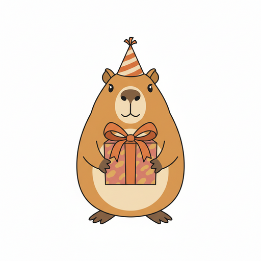 Capy with a gift